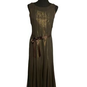 Teri Jon by Rickie Freeman formal/cocktail dress sleeveless size 6 golden brown